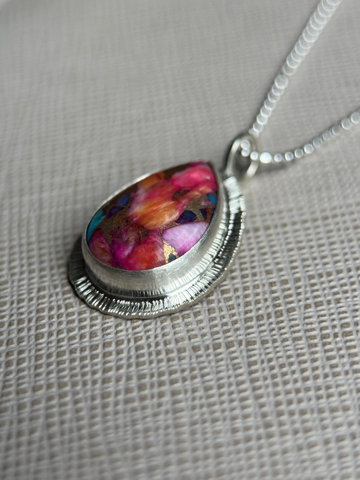 Spiny Oyster Copper Turquoise pendant