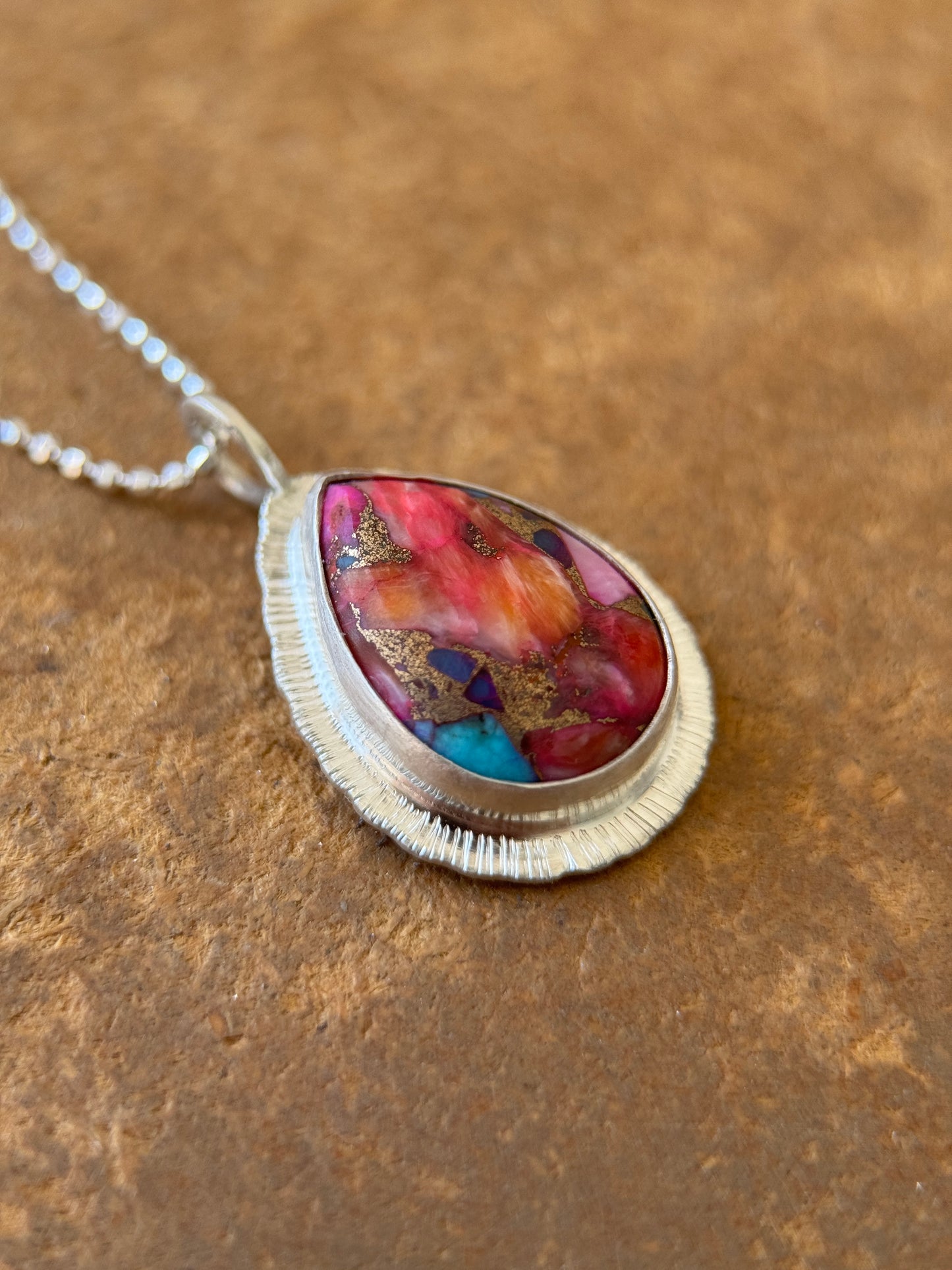 Spiny Oyster Copper Turquoise pendant