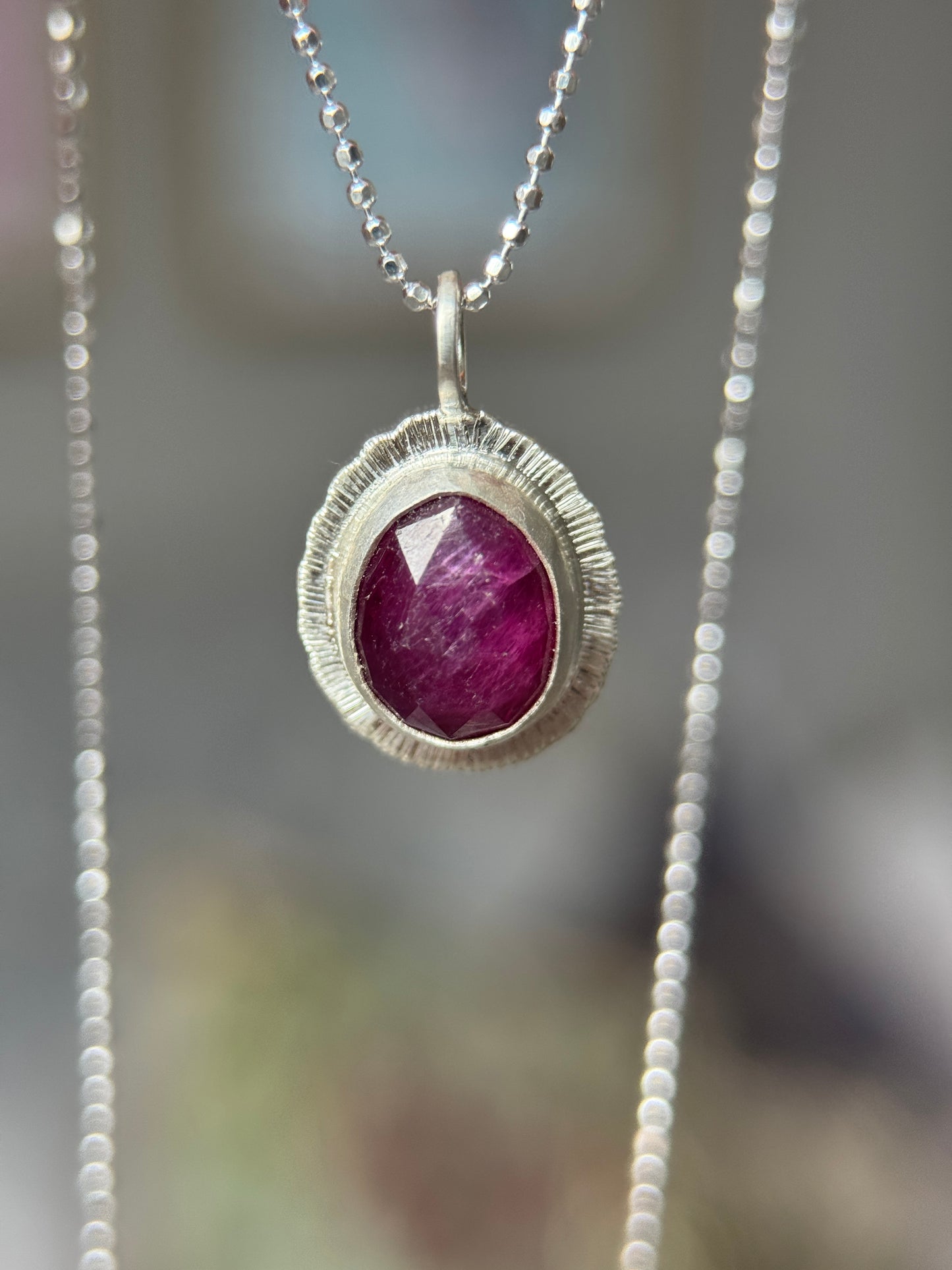 Rose cut Ruby pendant