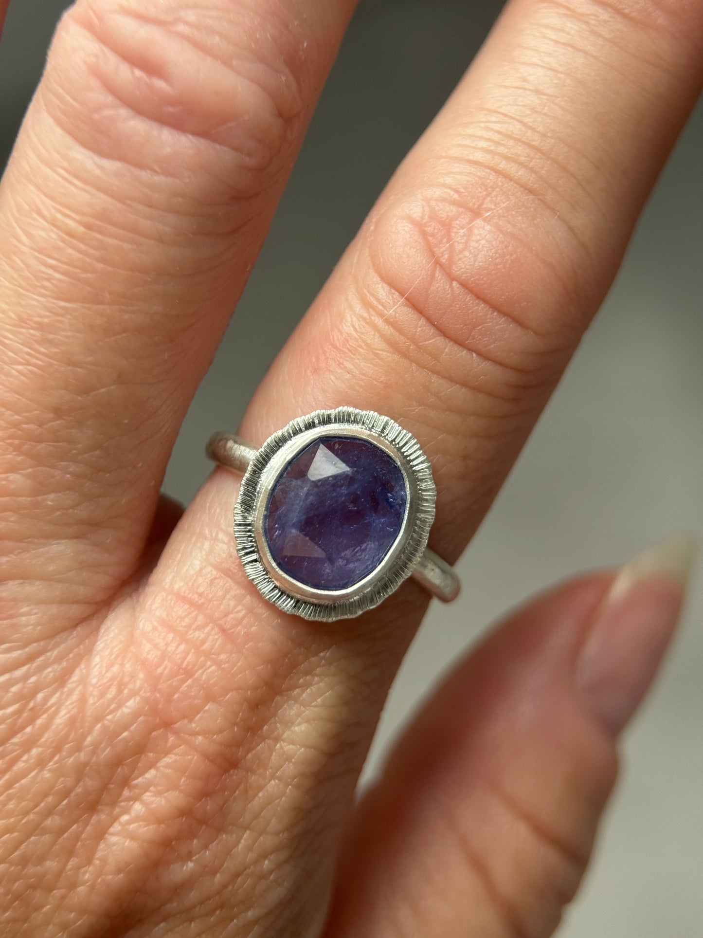 Rose cut Tanzanite ring