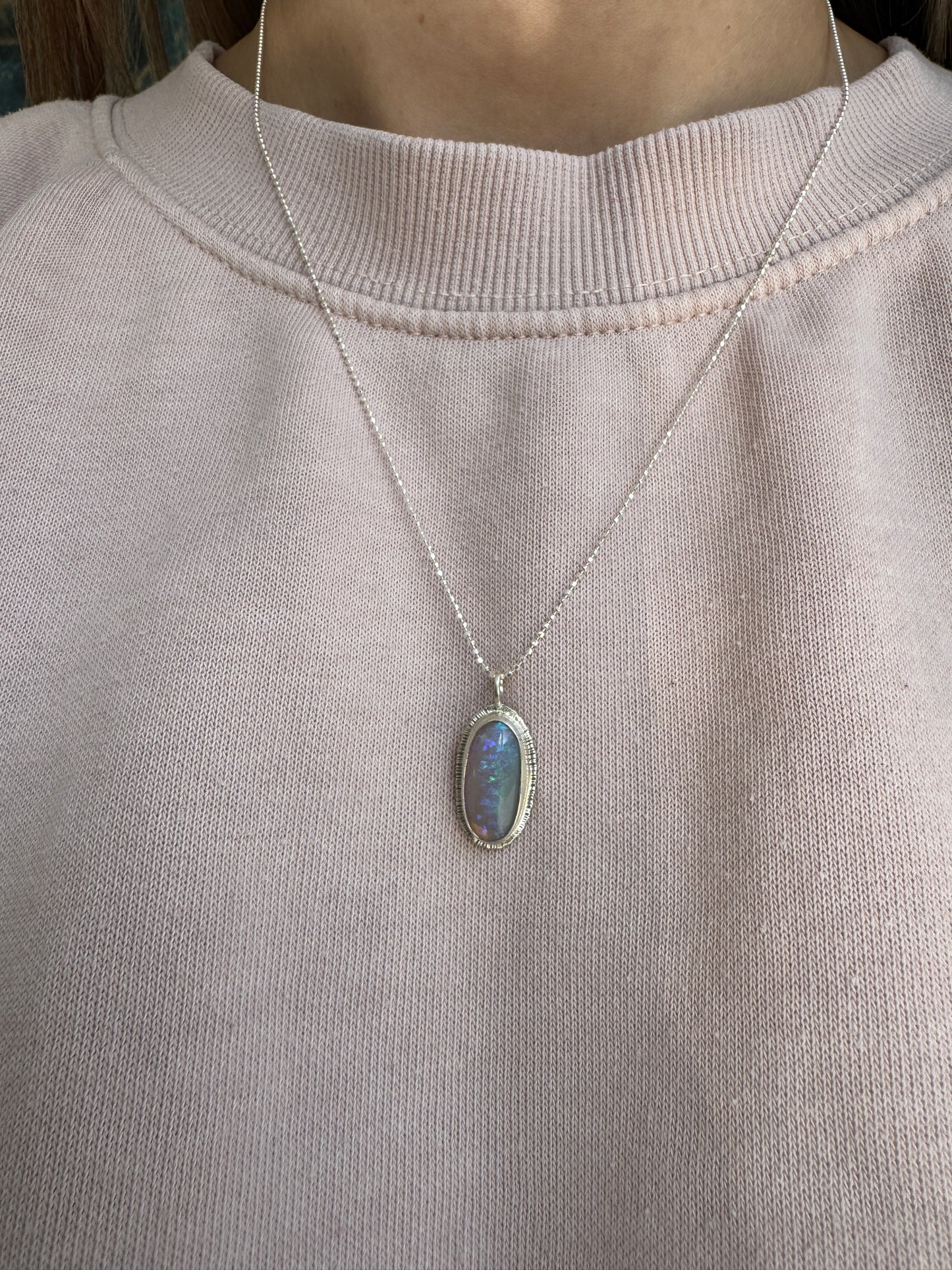 Australian Crystal Opal teardrop pendant