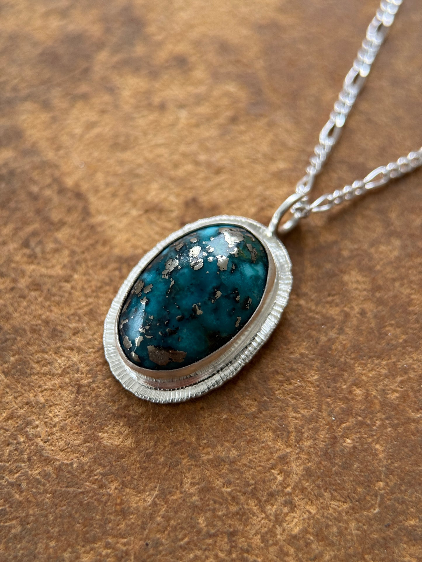 Turquoise pendant in sterling silver