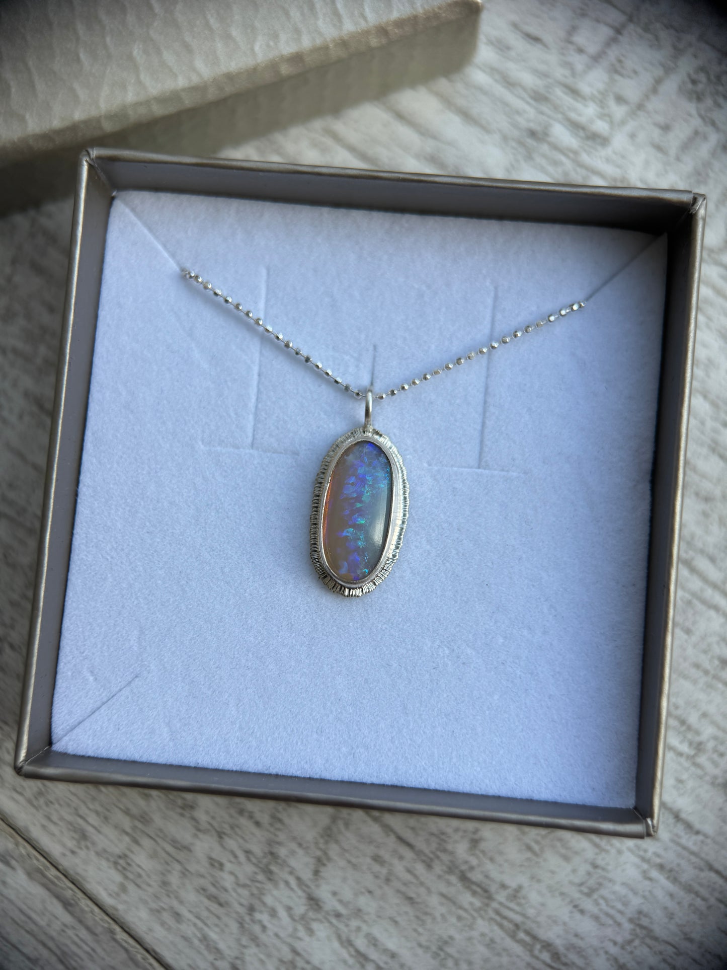 Australian Crystal Opal teardrop pendant