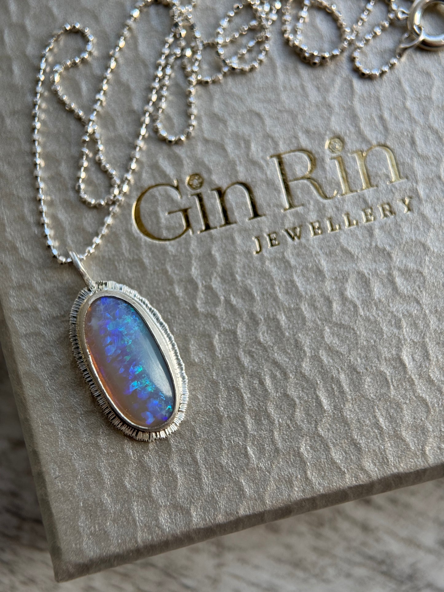 Australian Crystal Opal teardrop pendant