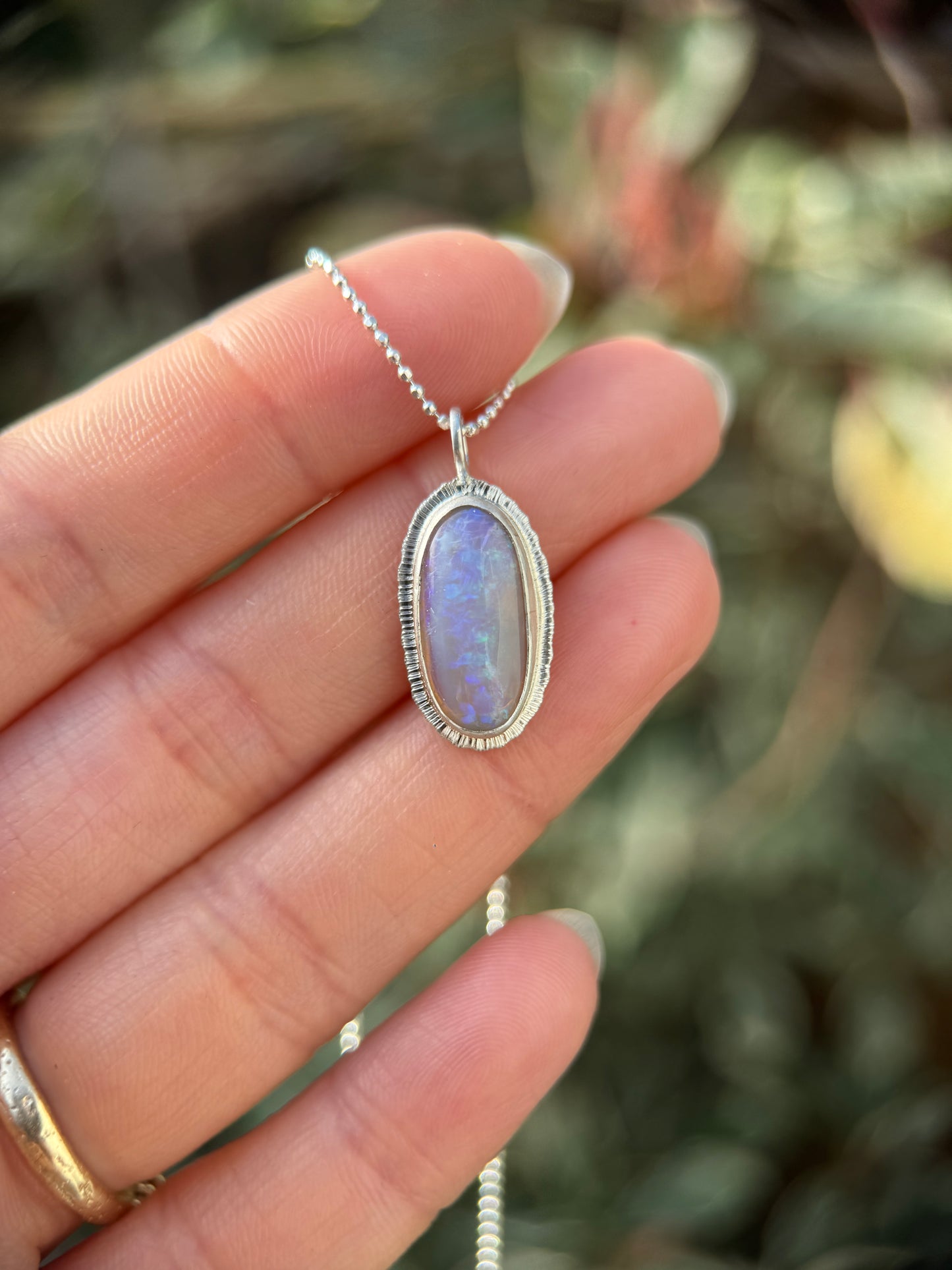 Australian Crystal Opal teardrop pendant