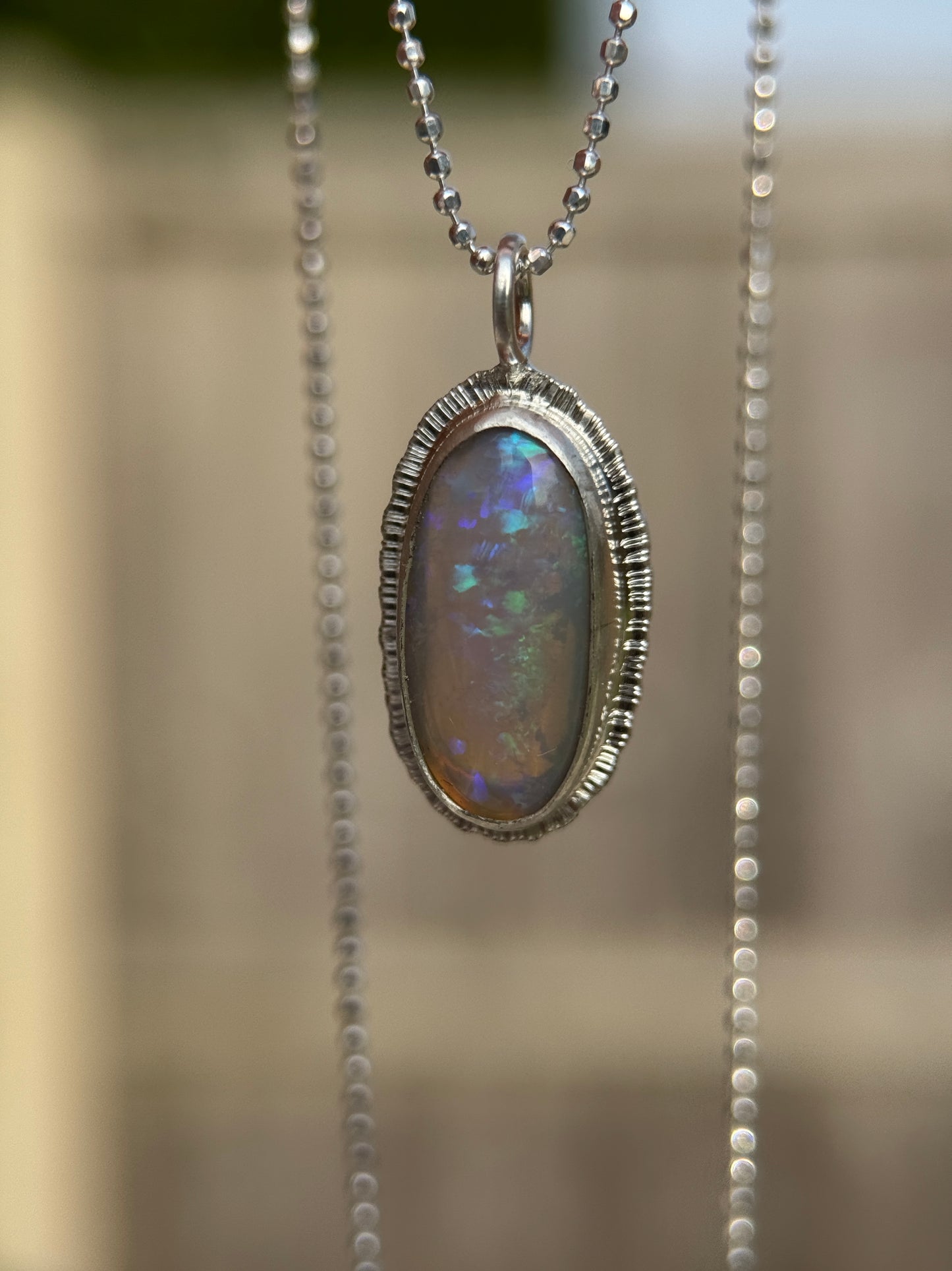 Australian Crystal Opal teardrop pendant