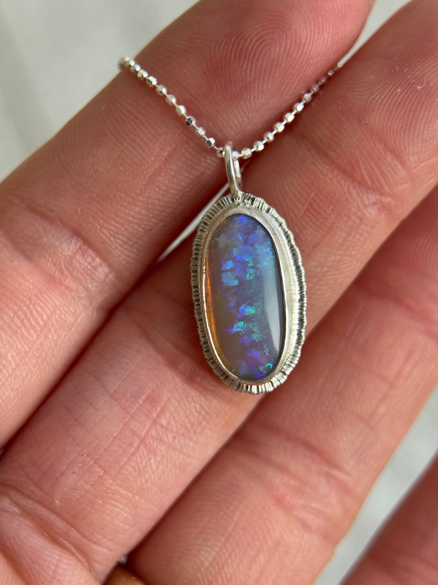 Australian Crystal Opal teardrop pendant