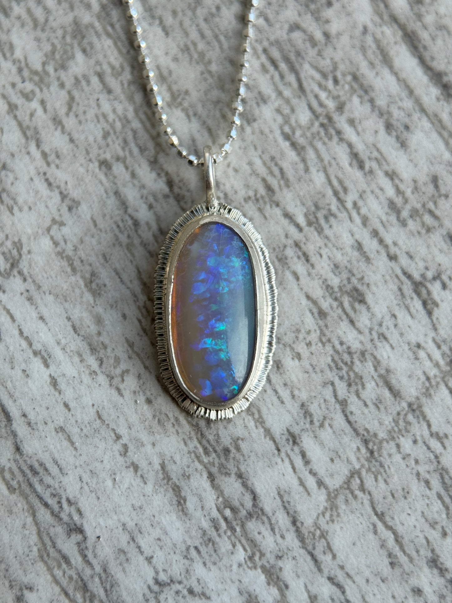 Australian Crystal Opal teardrop pendant