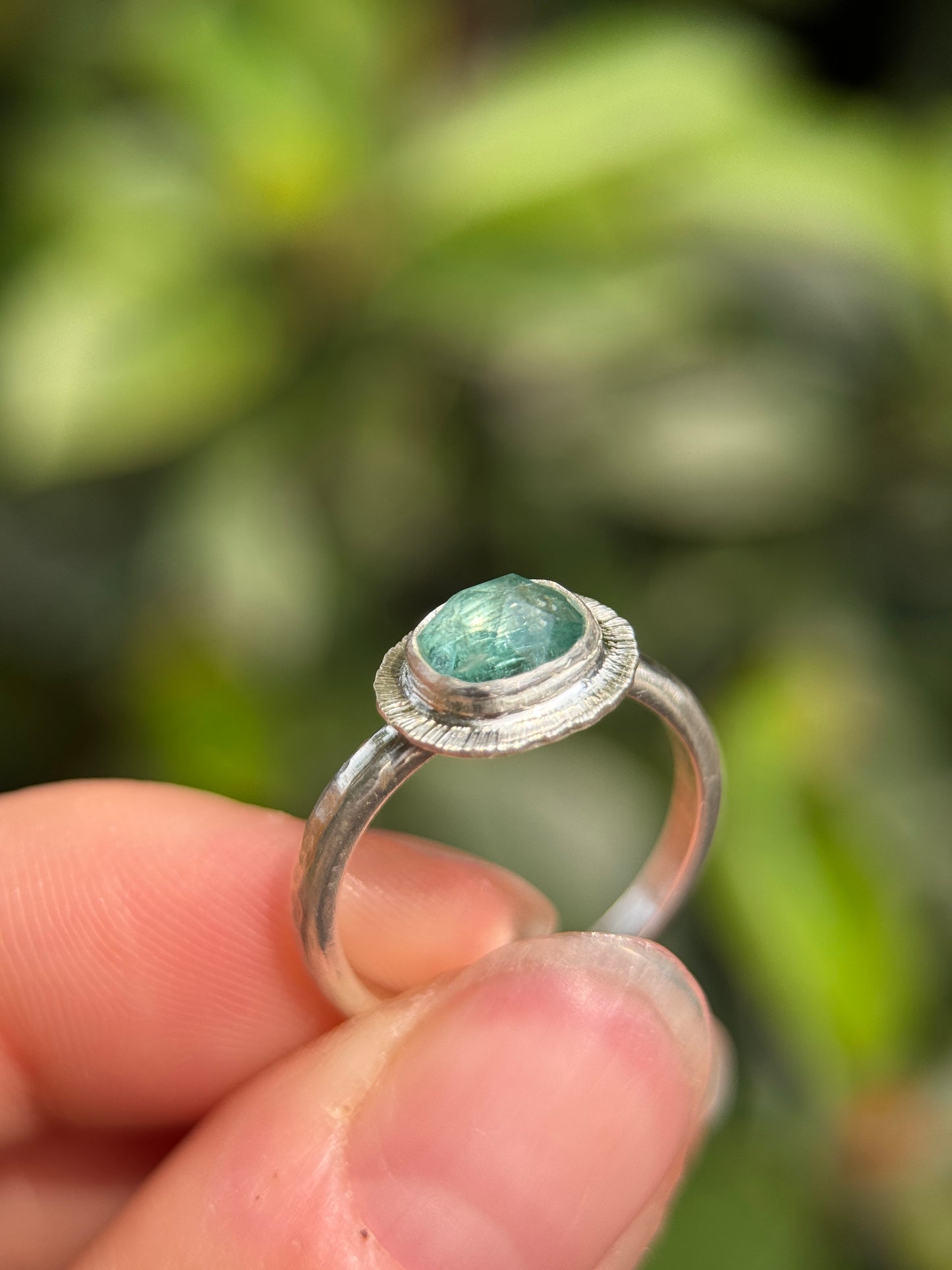 Rose cut Panjshir Emerald ring