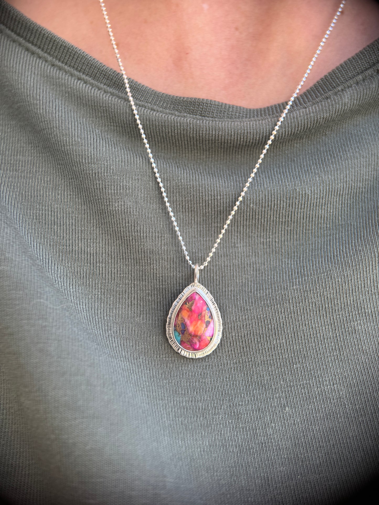 Spiny Oyster Copper Turquoise pendant