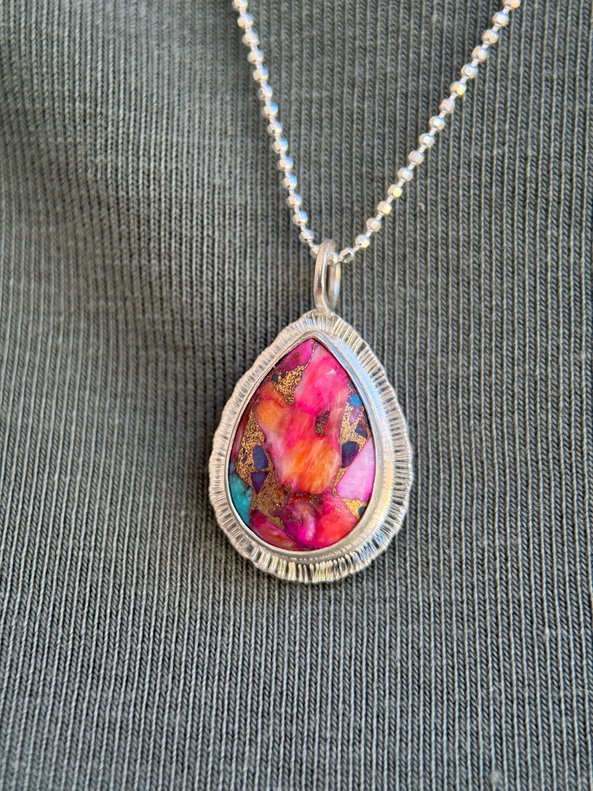 Spiny Oyster Copper Turquoise pendant