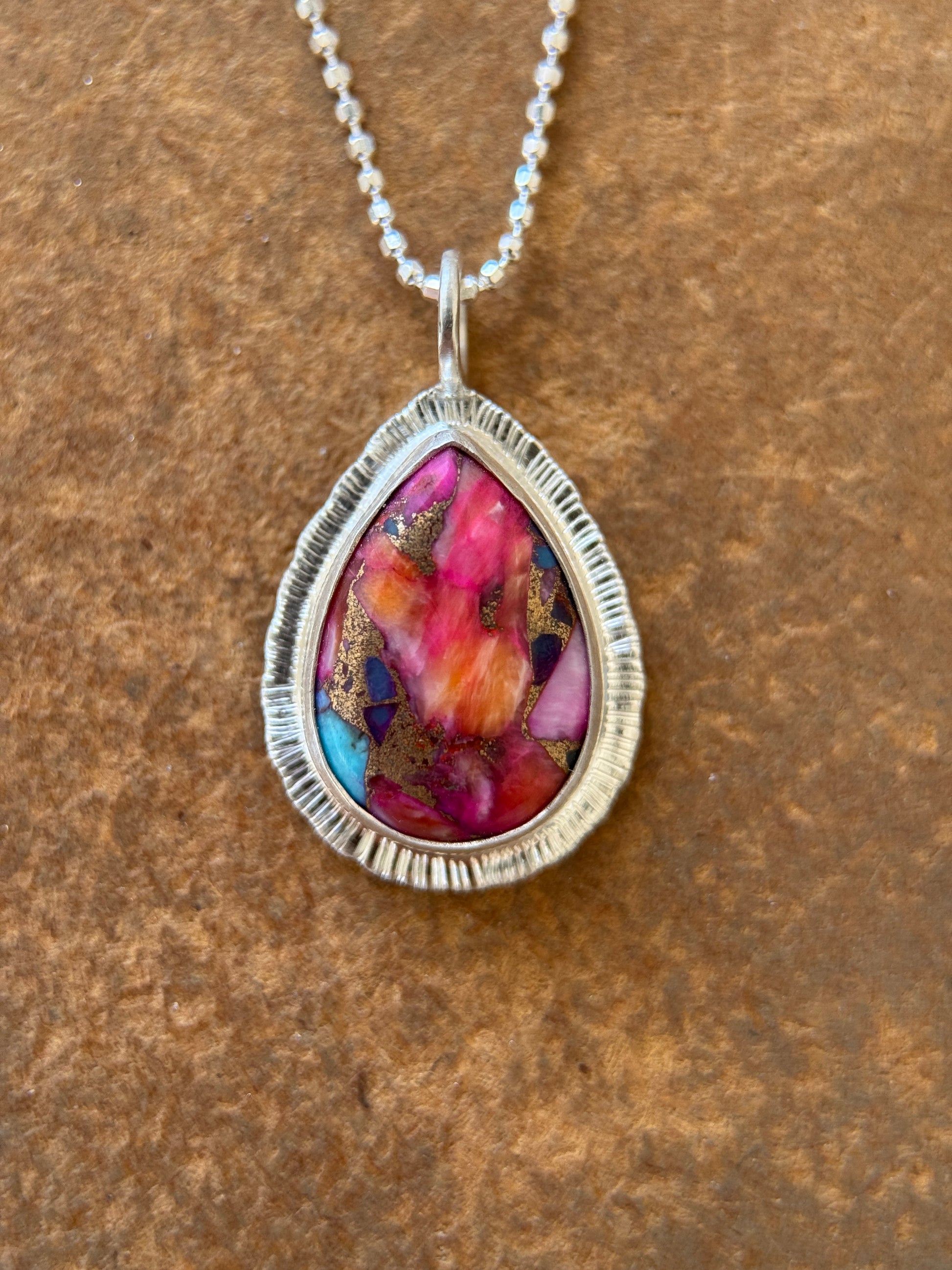 Spiny Oyster Copper Turquoise pendant