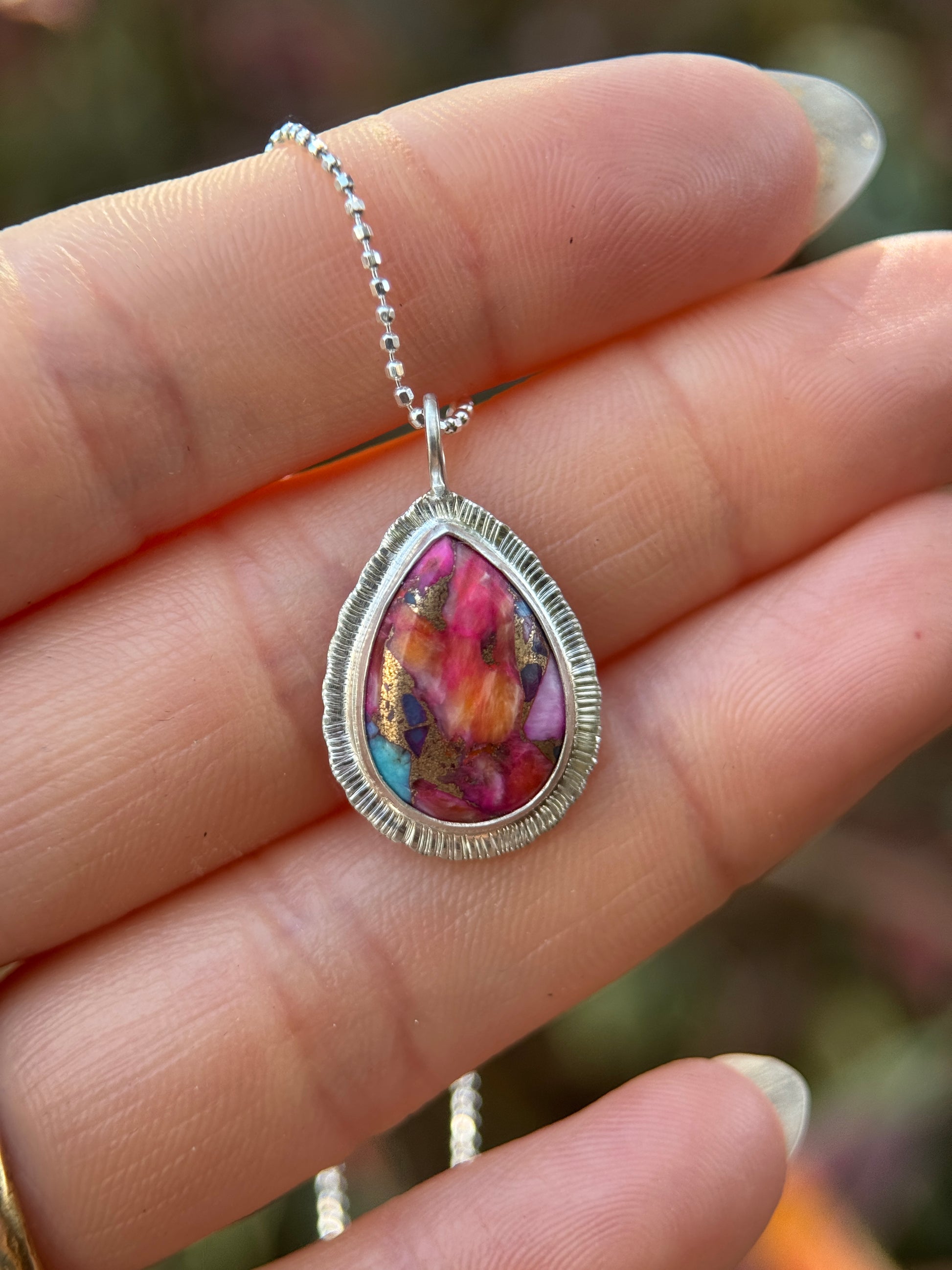 Spiny Oyster Copper Turquoise pendant