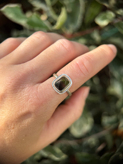 Rose cut tricolour Tourmaline ring