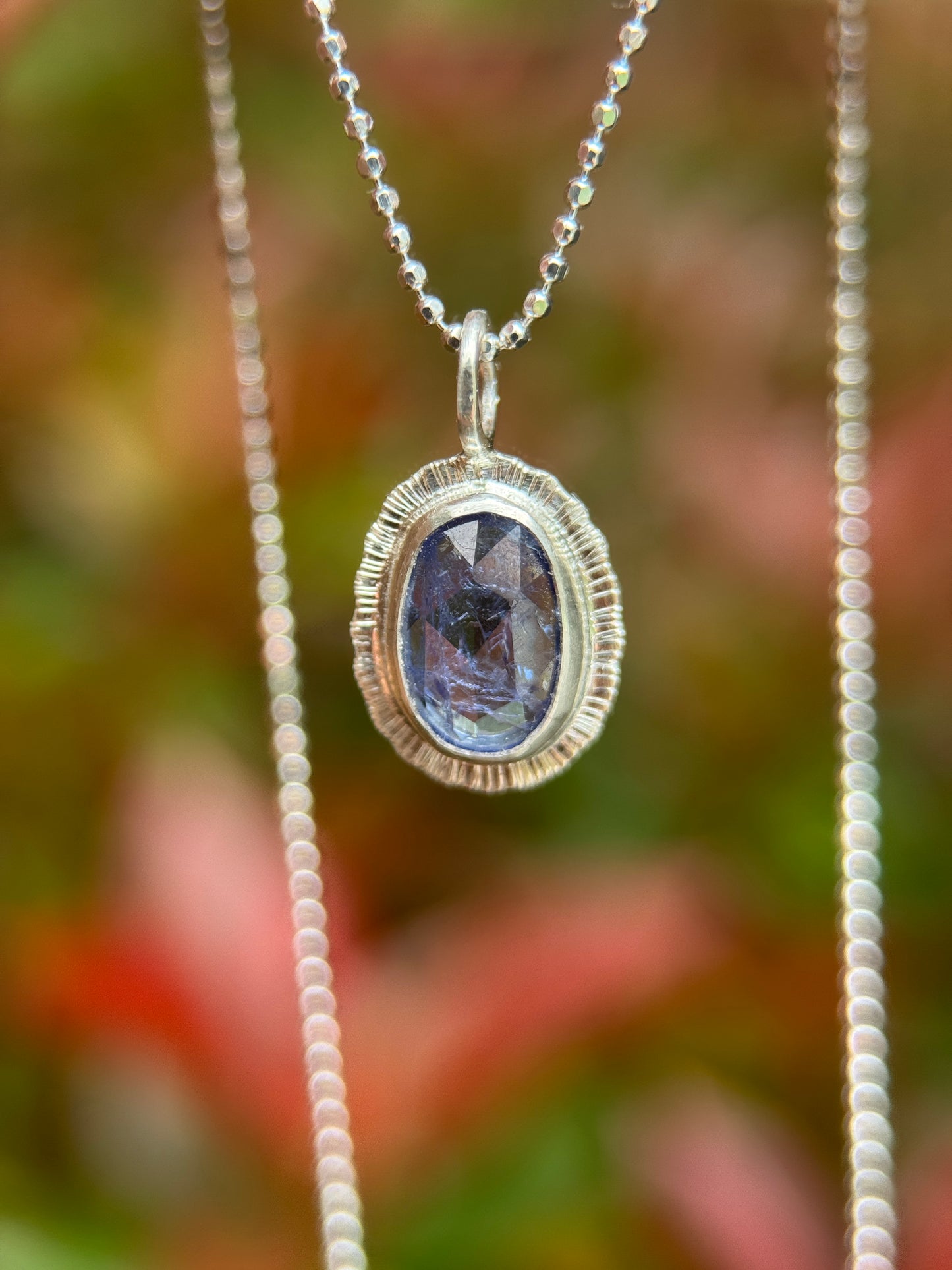 Rose cut Tanzanite pendant
