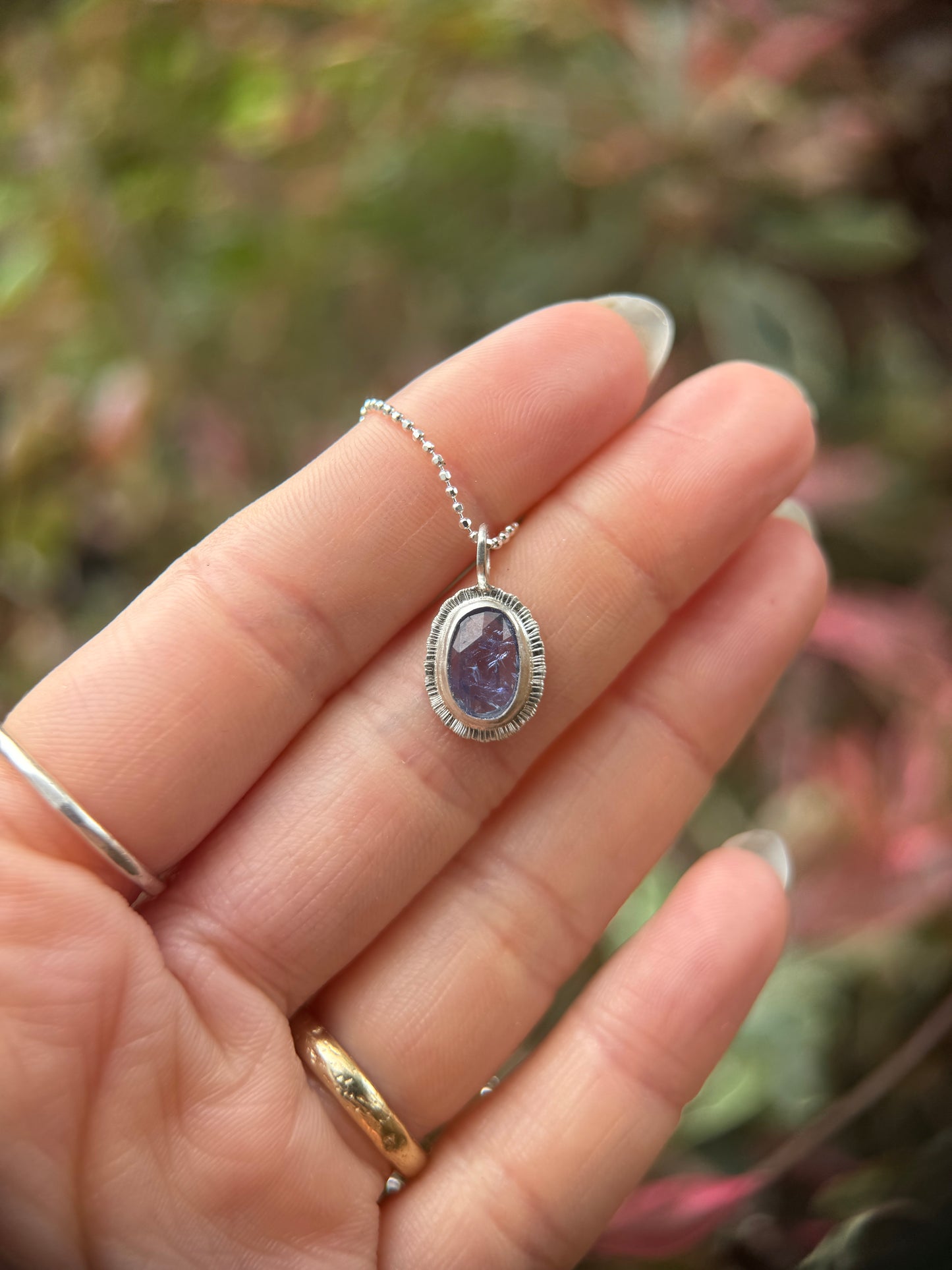 Rose cut Tanzanite pendant