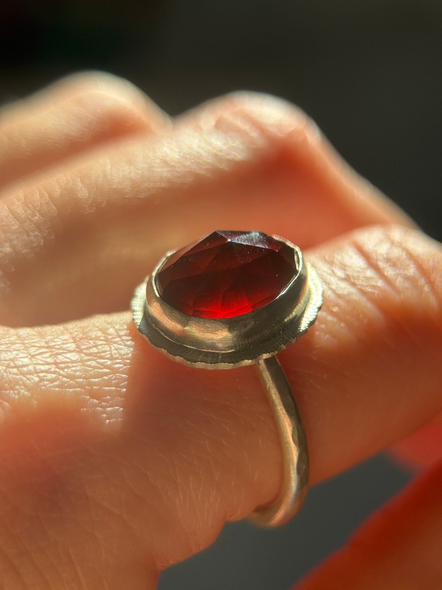 Rose cut Garnet ring