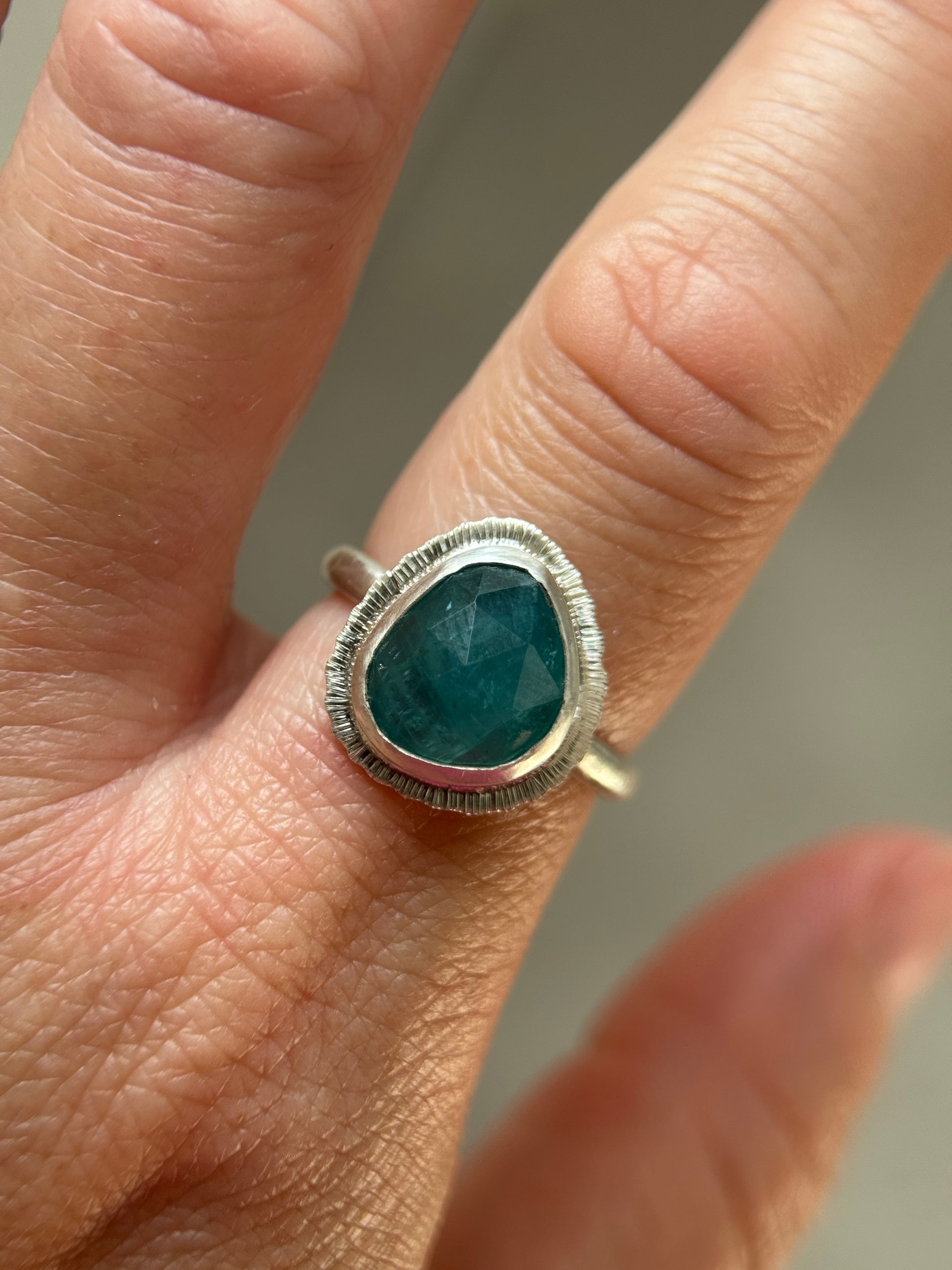Rose cut Grandidierite ring
