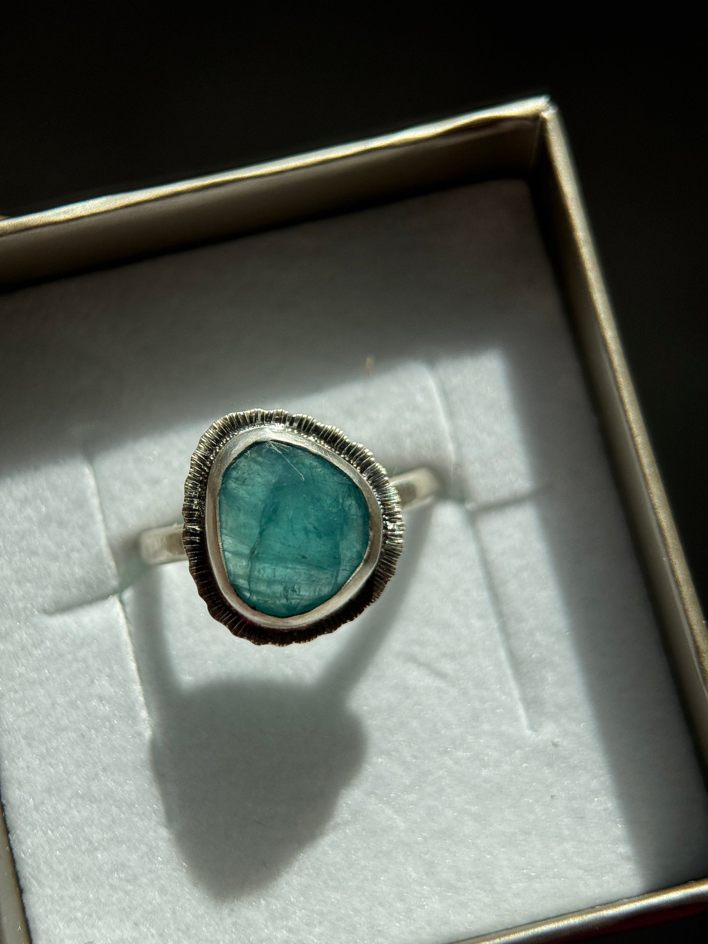 Rose cut Grandidierite ring