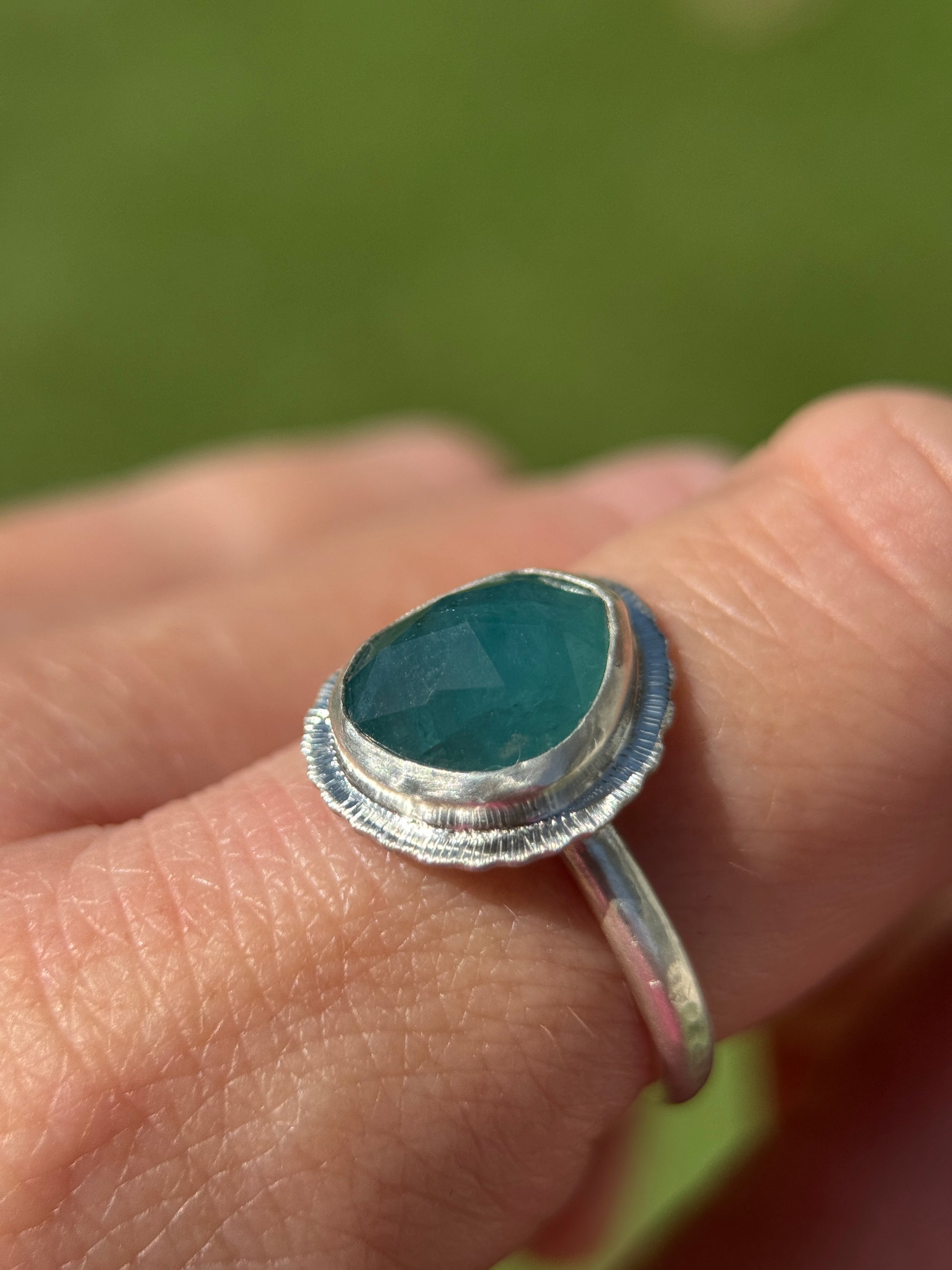 Rose cut Grandidierite ring
