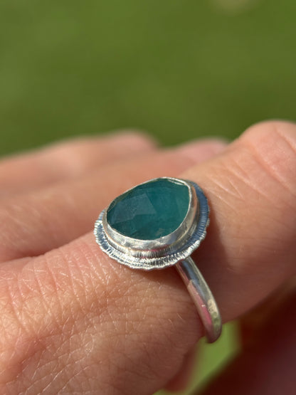 Rose cut Grandidierite ring