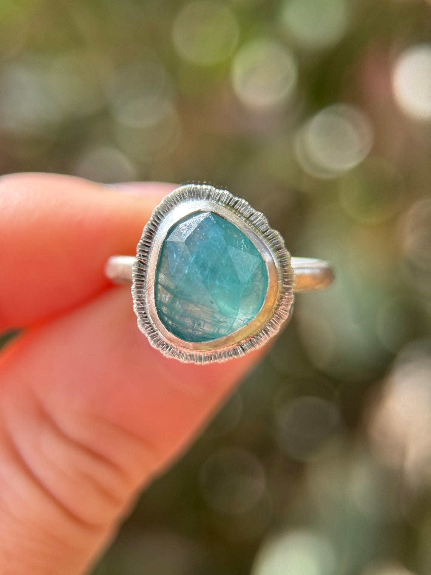 Rose cut Grandidierite ring