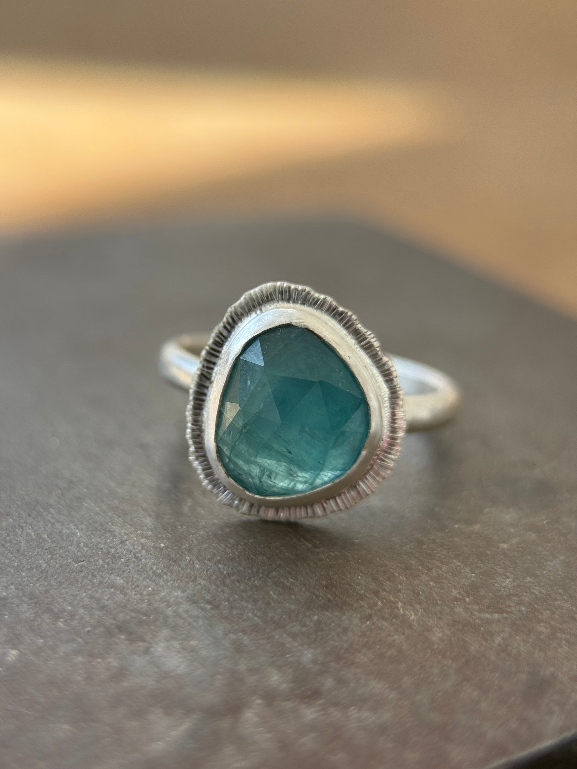 Rose cut Grandidierite ring