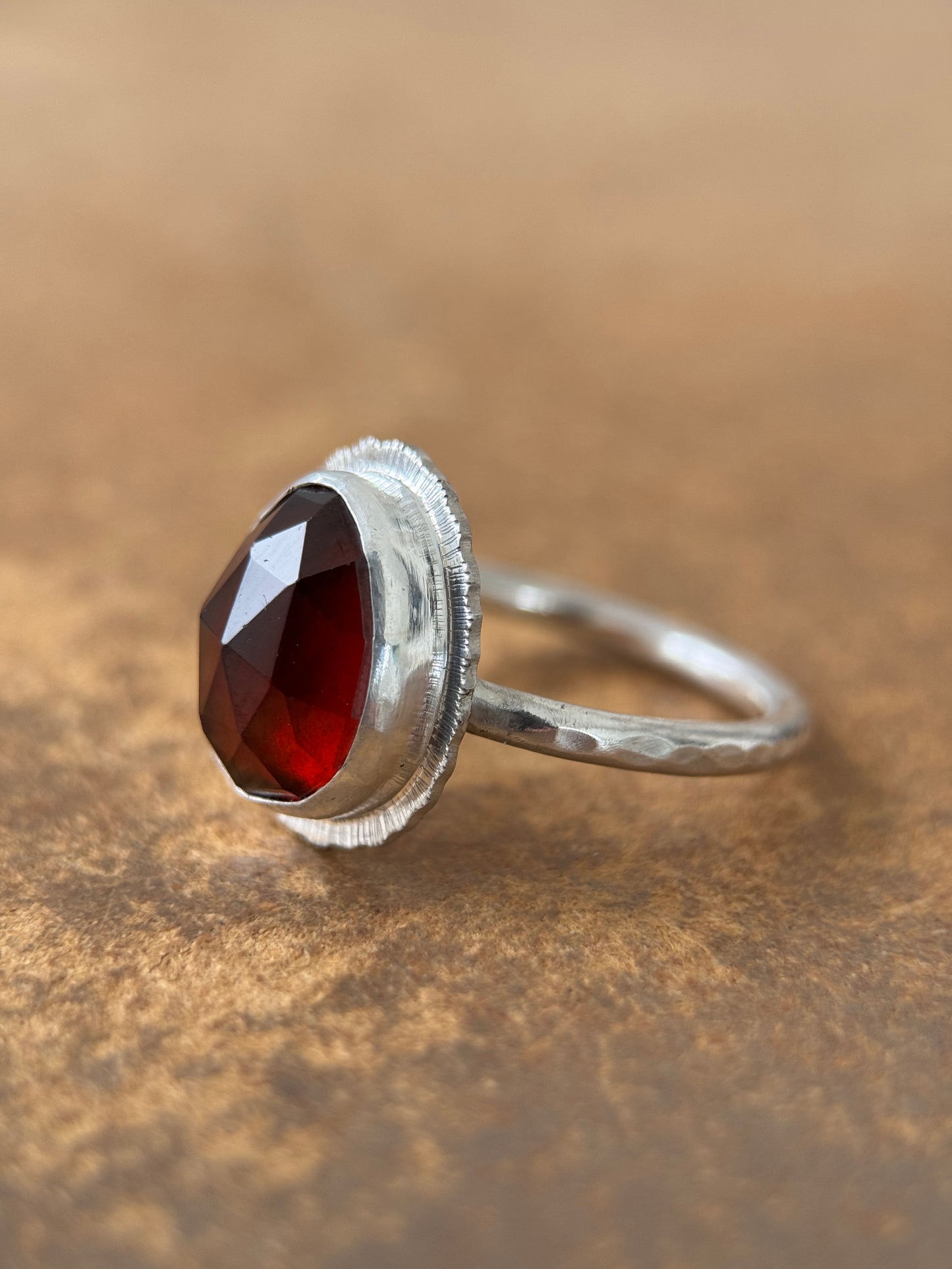 Rose cut Garnet ring