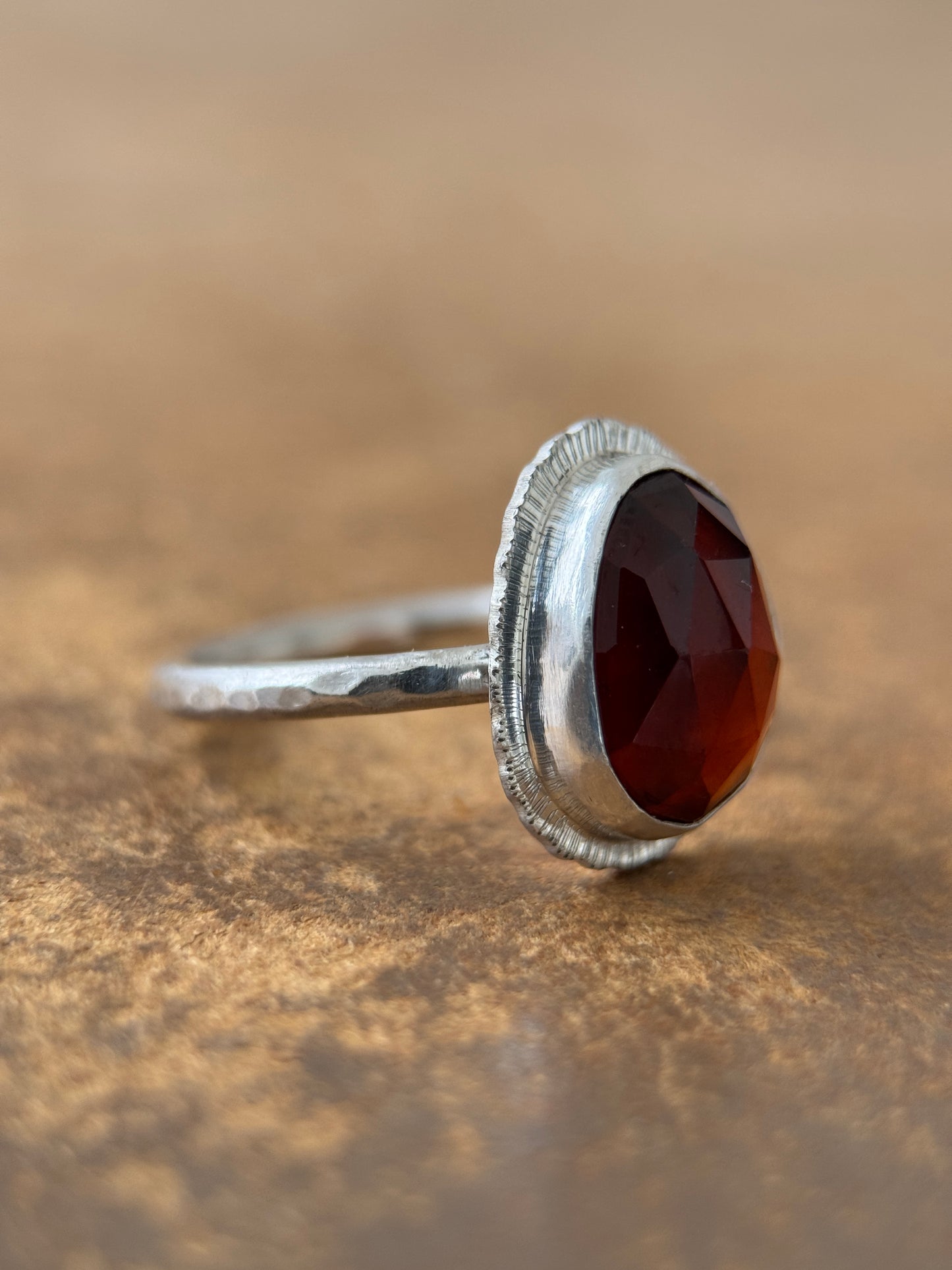 Rose cut Garnet ring
