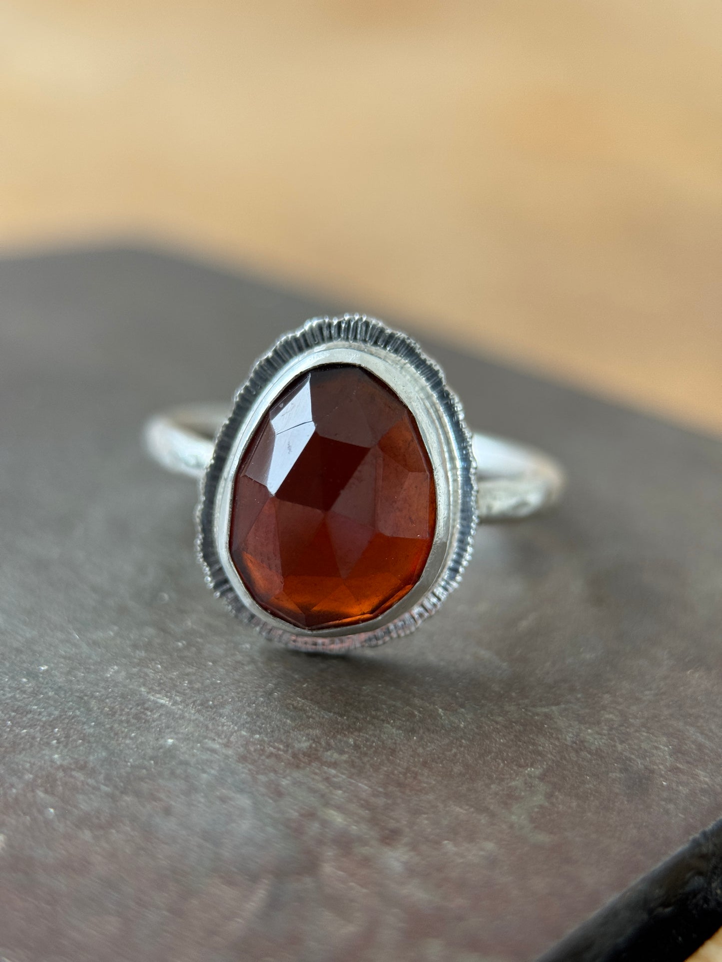 Rose cut Garnet ring