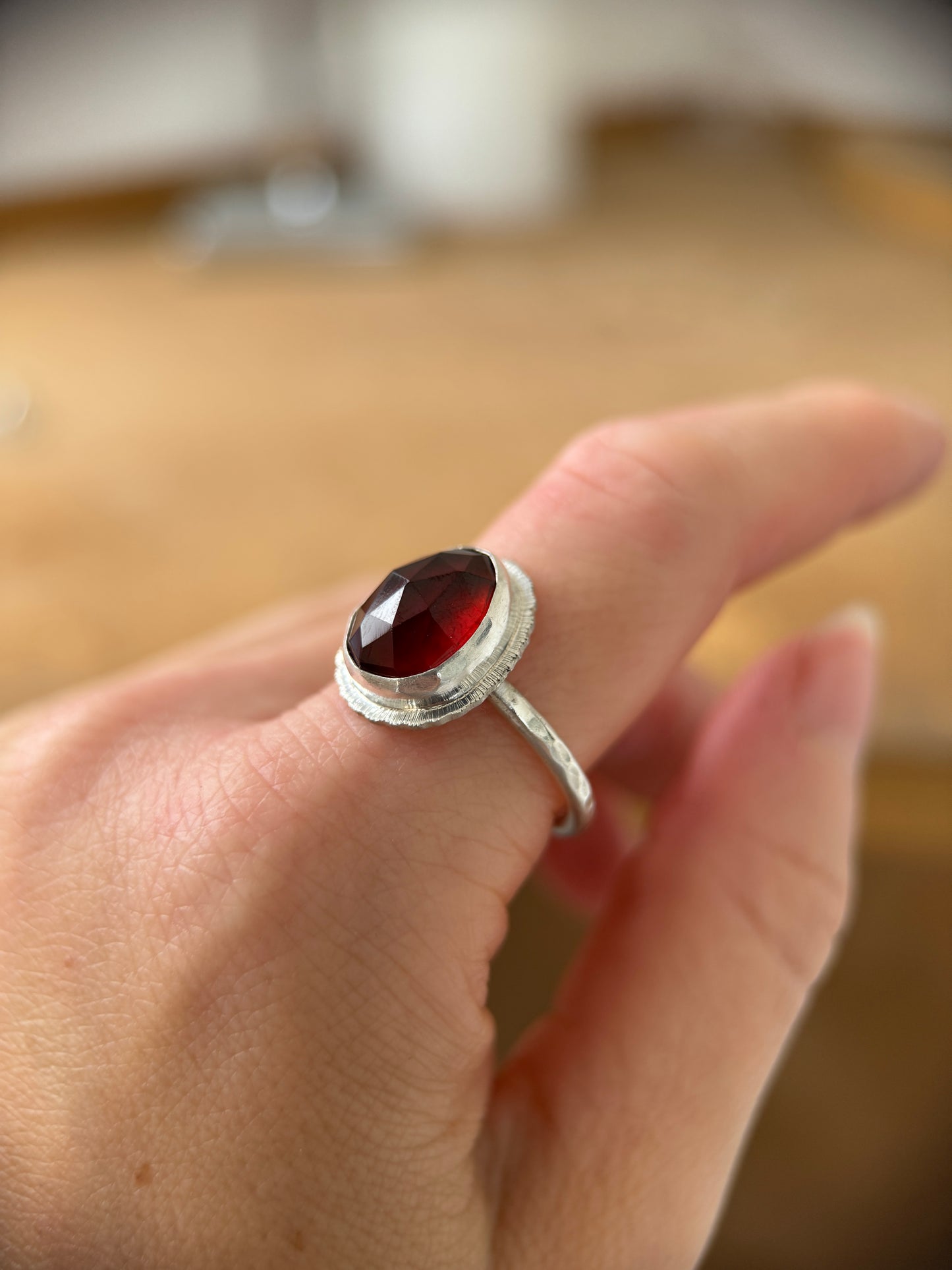 Rose cut Garnet ring