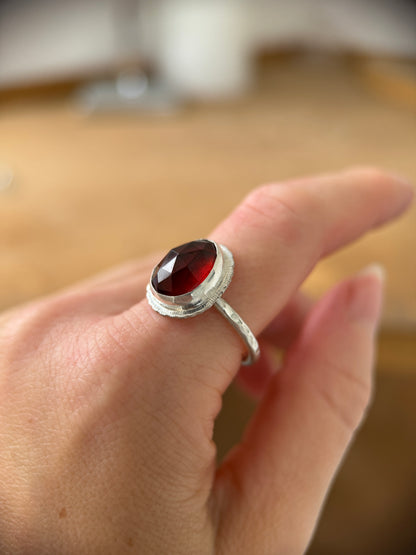 Rose cut Garnet ring