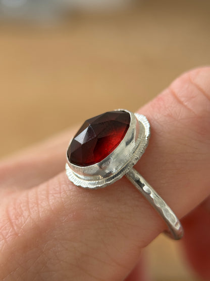 Rose cut Garnet ring