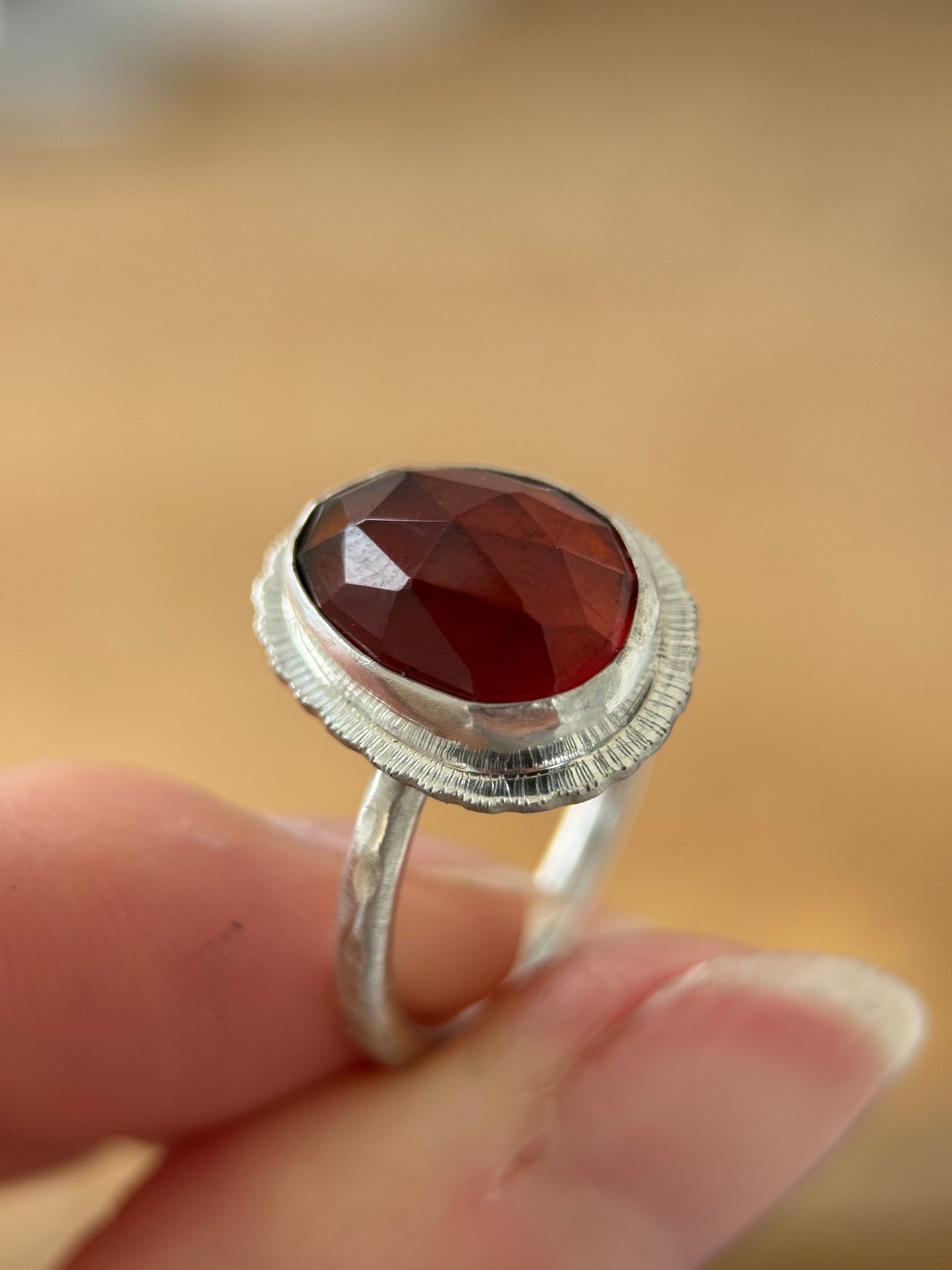 Rose cut Garnet ring
