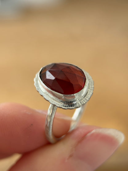 Rose cut Garnet ring
