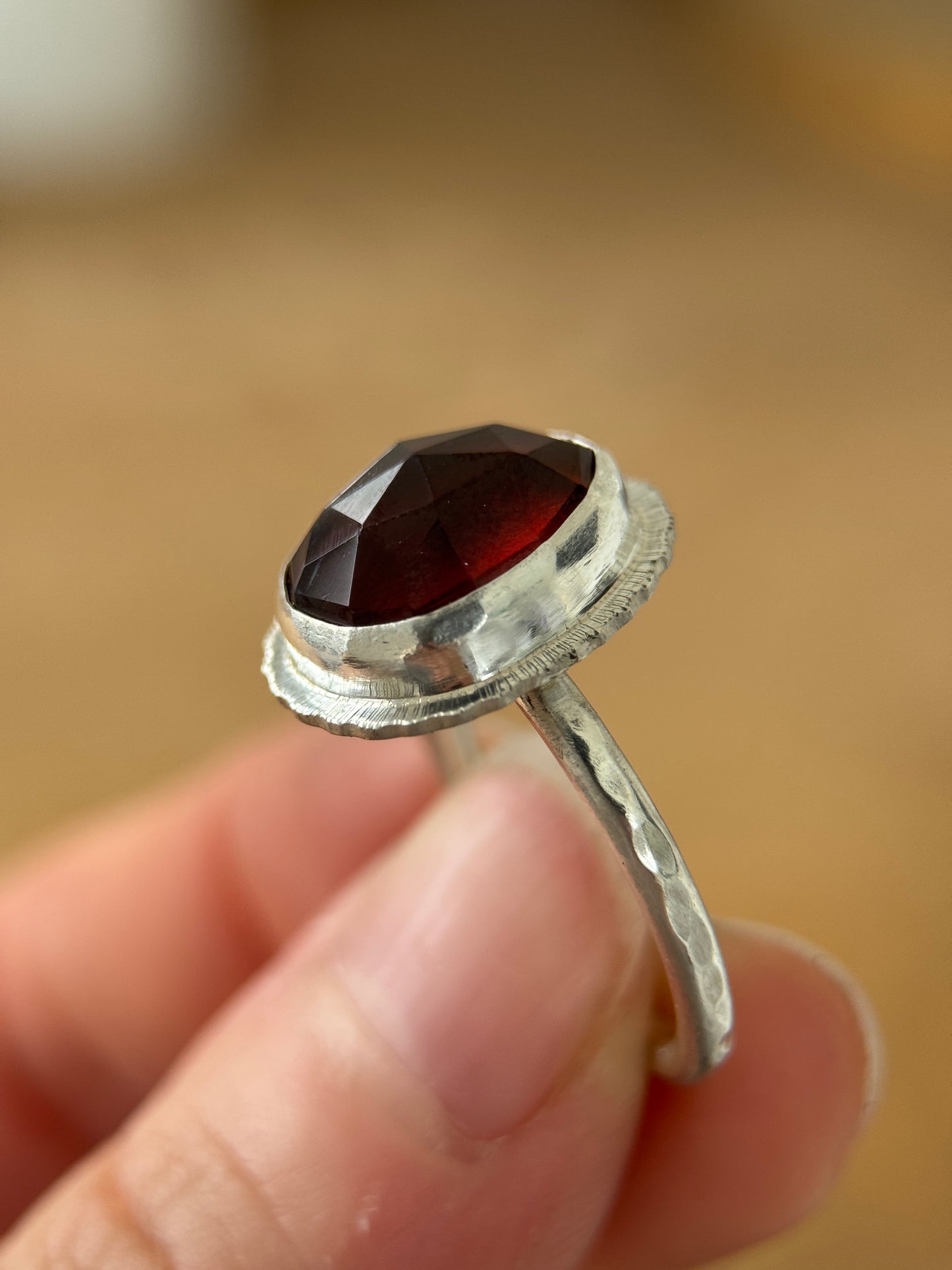 Rose cut Garnet ring
