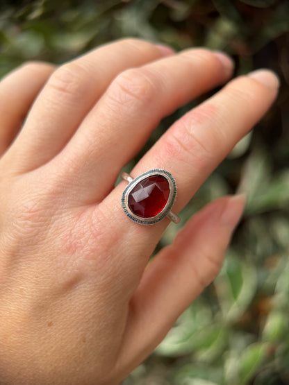 Rose cut Garnet ring