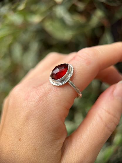 Rose cut Garnet ring