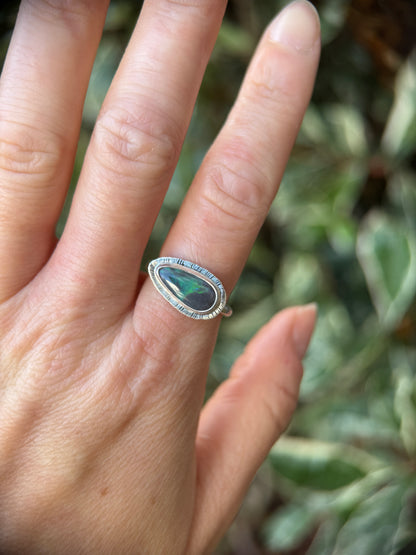 East to west Australian Opal ring