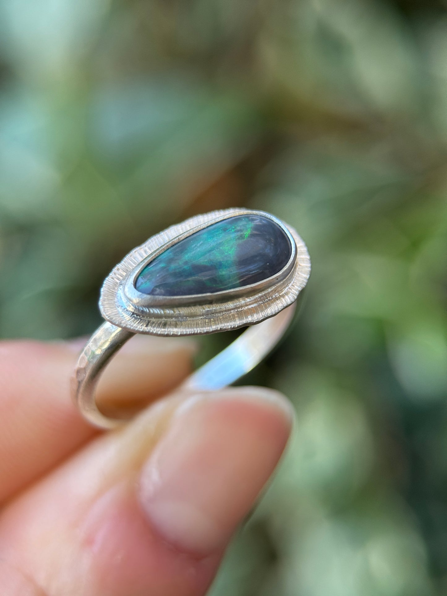 East to west Australian Opal ring