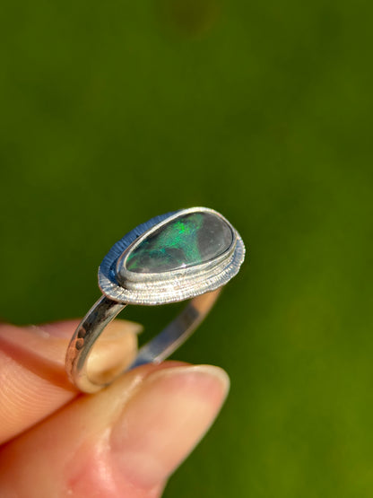 East to west Australian Opal ring