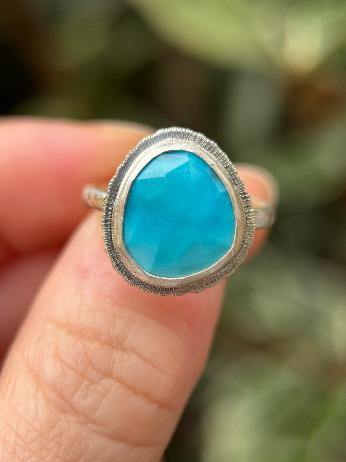 Rose cut Arizona Turquoise ring