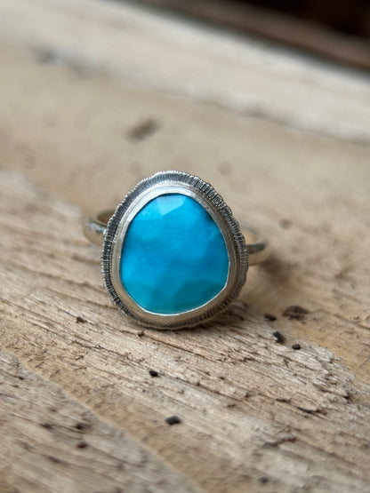 Rose cut Arizona Turquoise ring