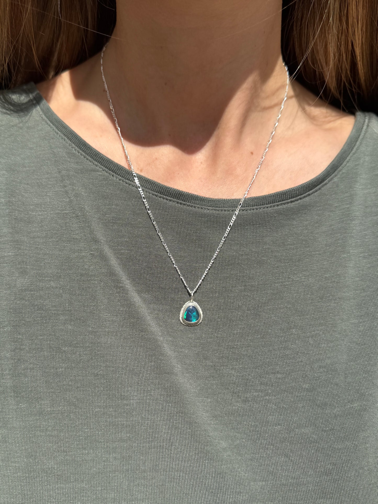 Australian Black Opal Pendant