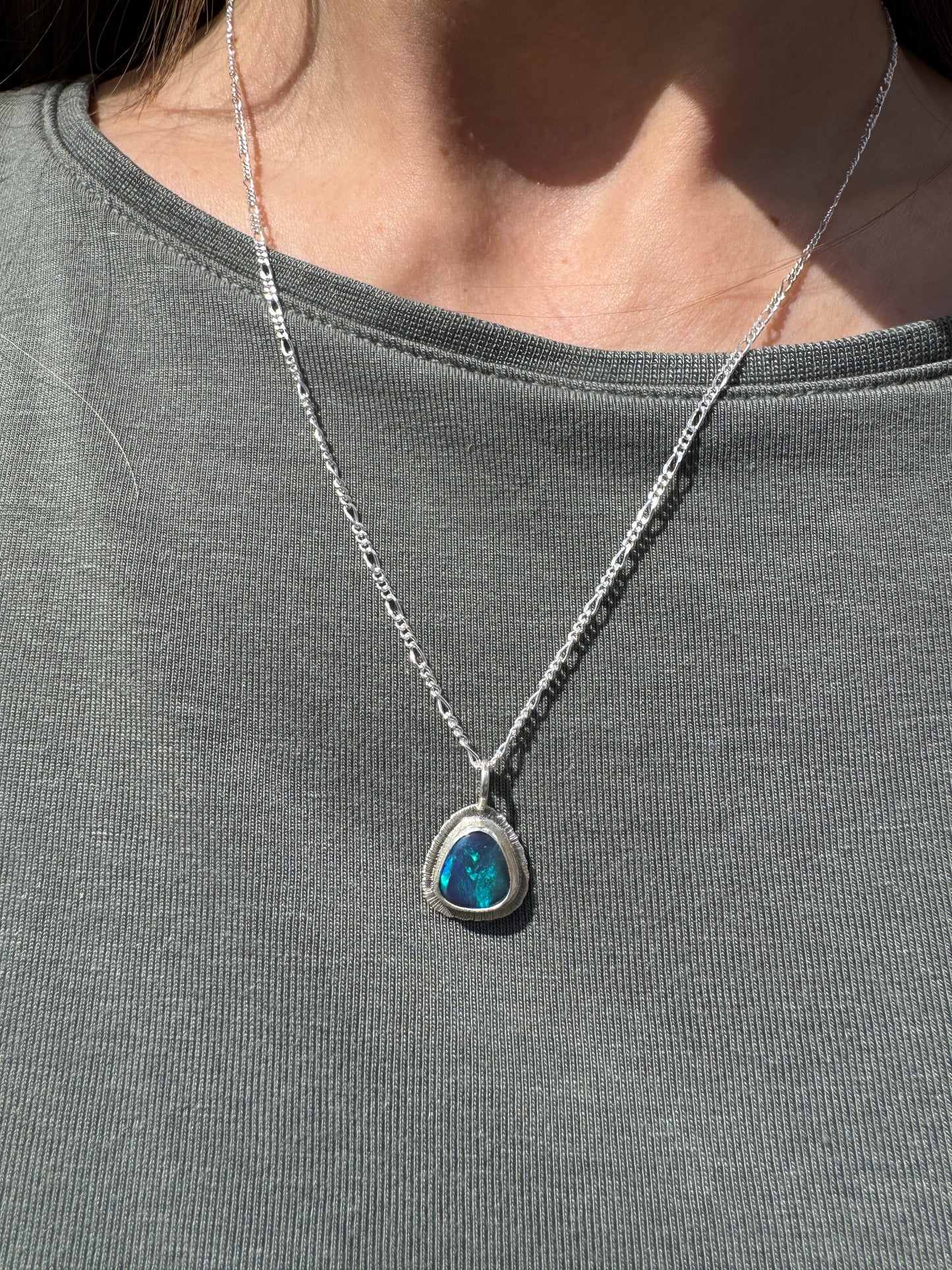 Australian Black Opal Pendant