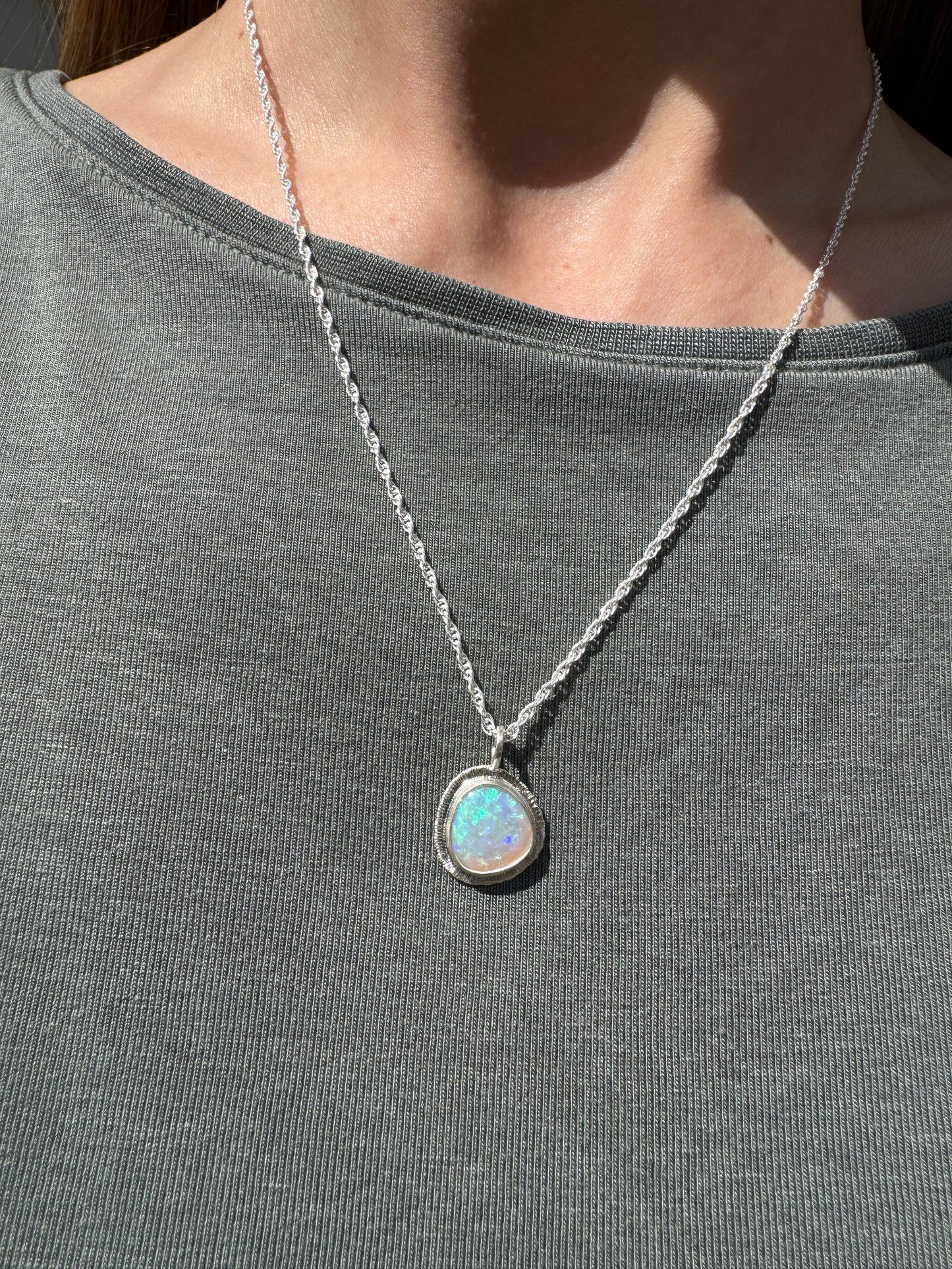 Australian Dark Crystal Opal Pendant