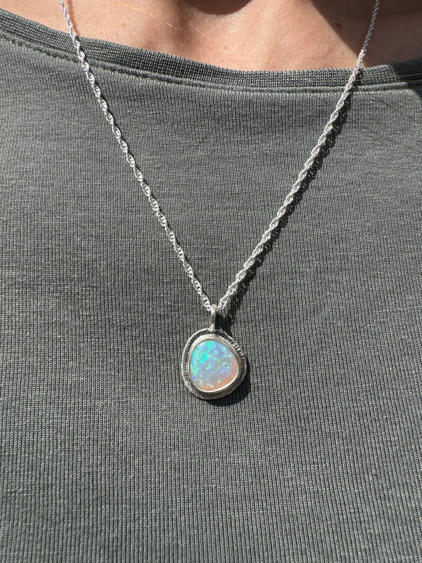 Australian Dark Crystal Opal Pendant