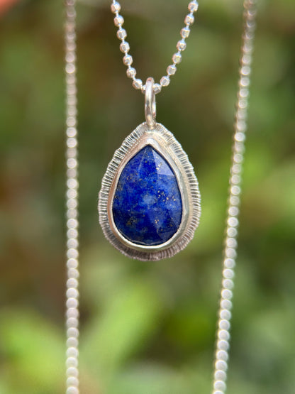 Rose cut Teardrop Lapis Lazuli pendant