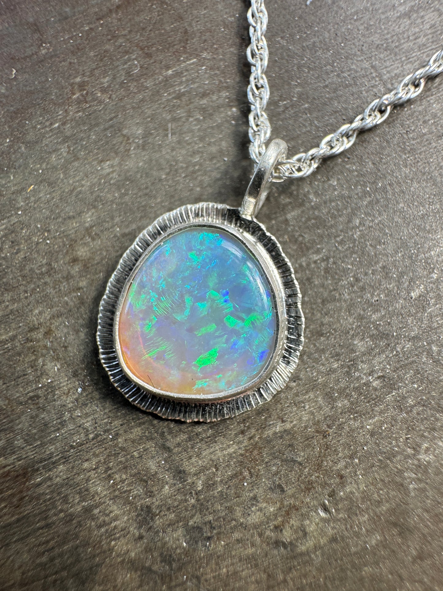 Australian Dark Crystal Opal Pendant