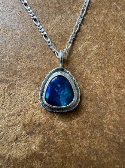 Australian Black Opal Pendant